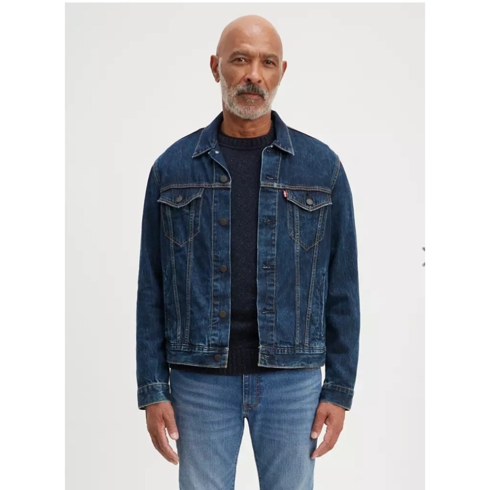 Levi's Denim Trucker Jacket Classic Fit Dark Wash Jean Jacket XL EUC